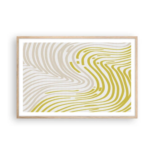 Poster in einem Rahmen aus heller Eiche - Komposition mit sanfter Biegung - 91x61 cm