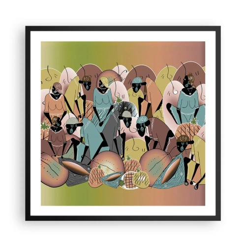 Poster in einem schwarzem Rahmen - Ein toller Urlaub steht bevor - 60x60 cm