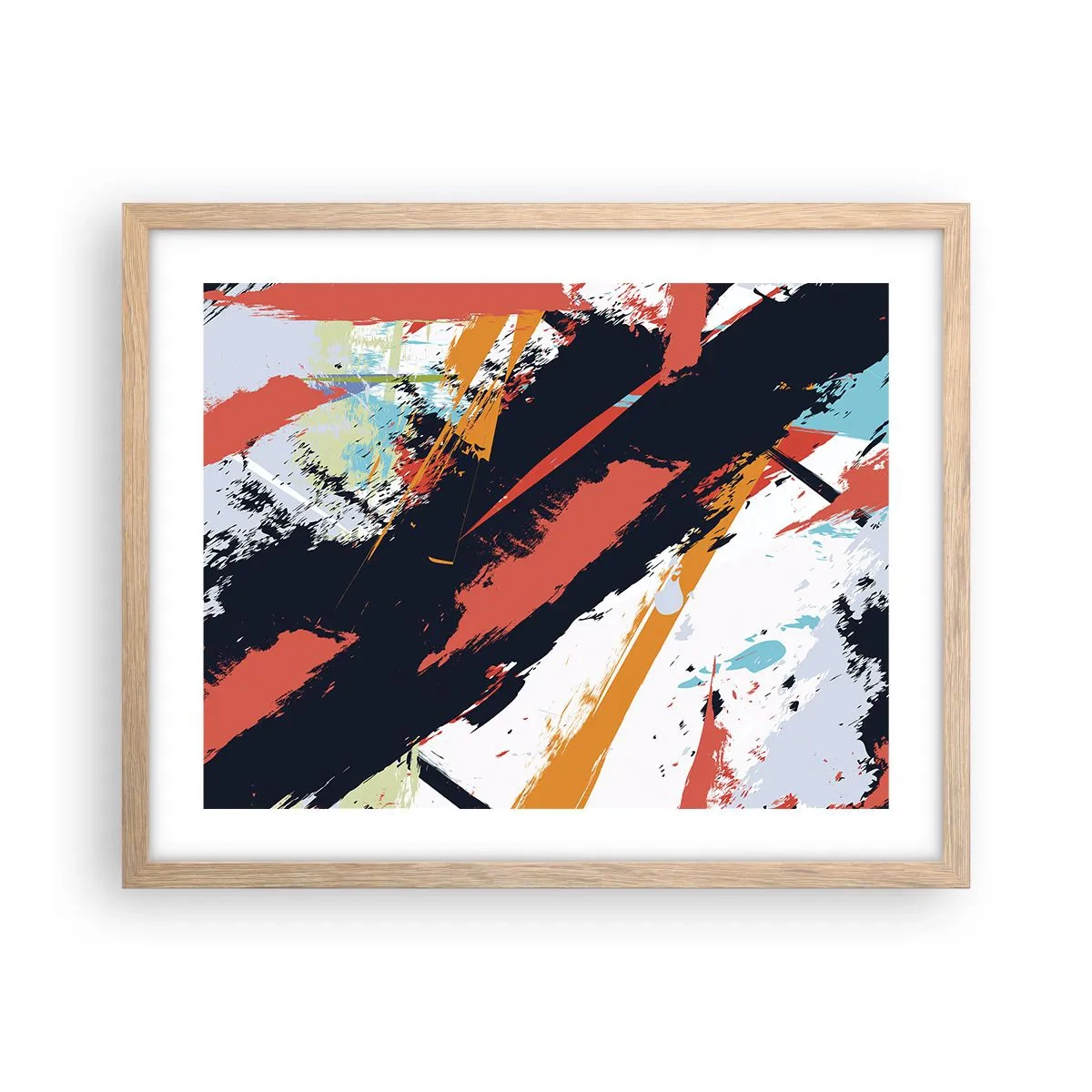 Poster in einem Rahmen aus heller Eiche - Dynamische Komposition - 50x40 cm