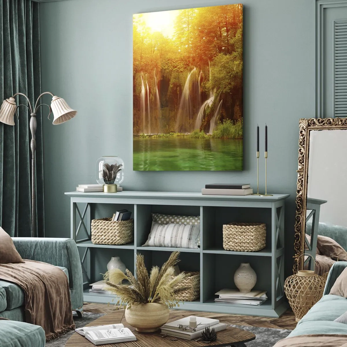 Bild auf Leinwand - Leinwandbild - In der Sonne und im Schatten - 45x80 cm