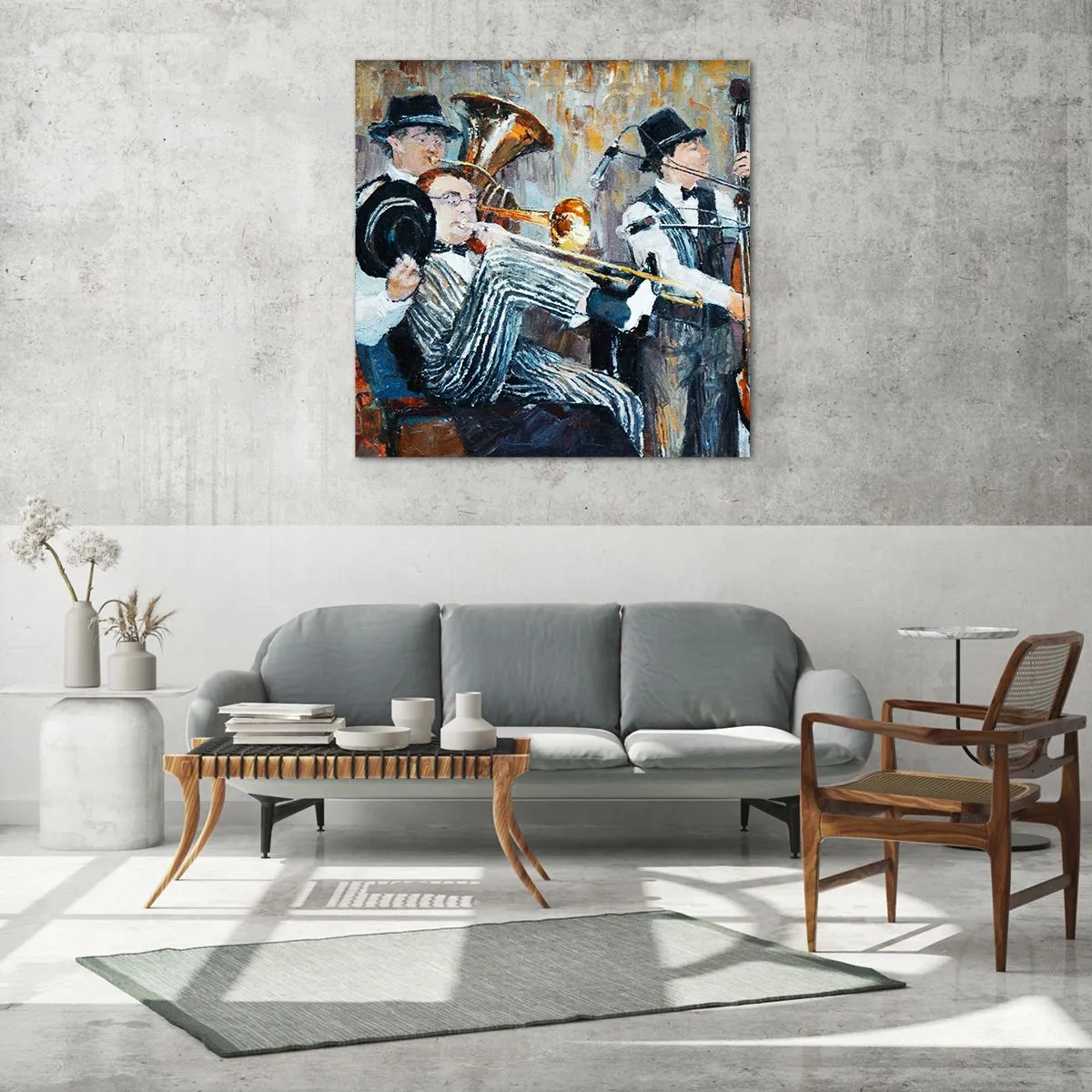 Glasbild - Bild auf glas - Der ganze Jazz - 60x60 cm