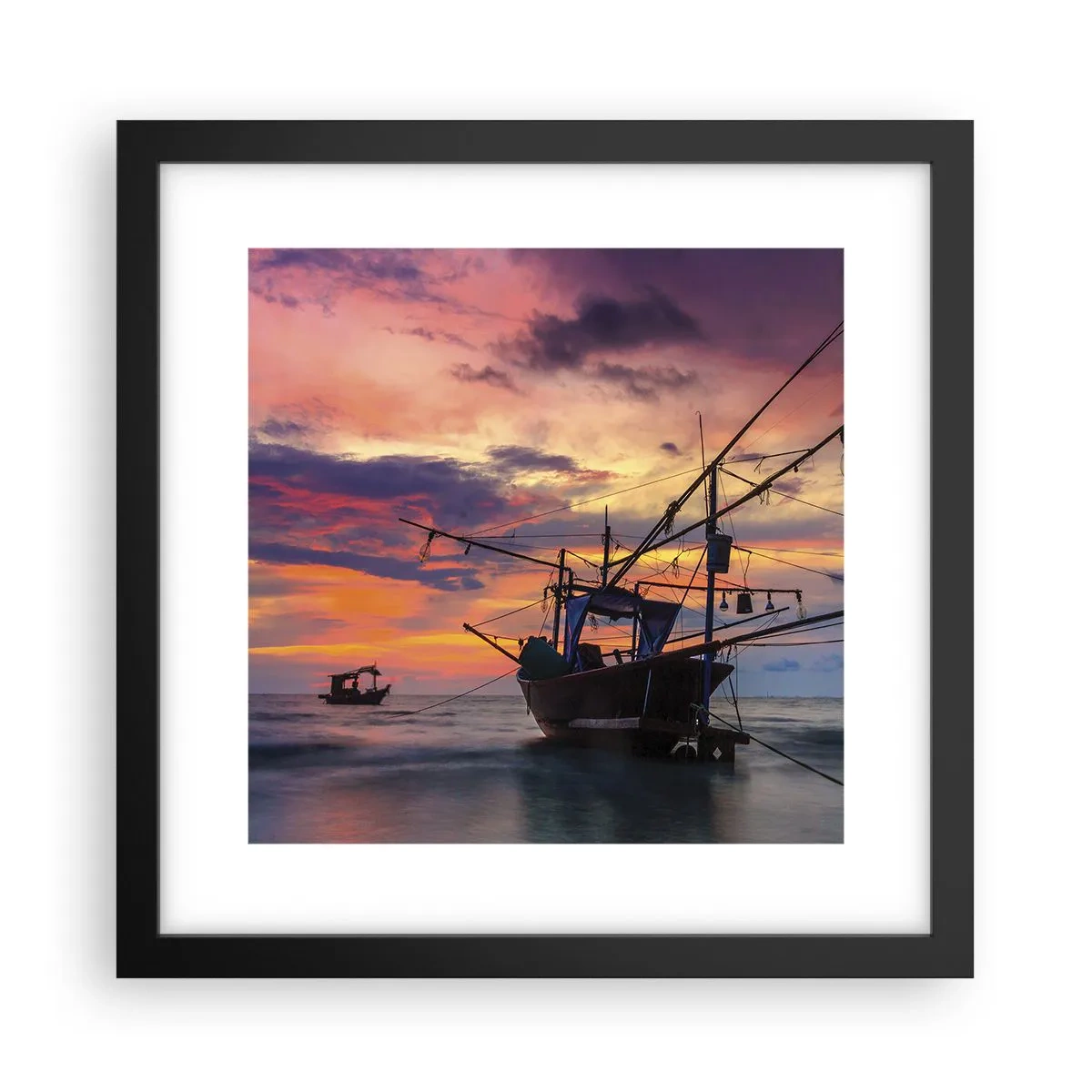 Poster in einem schwarzem Rahmen - Exotischer Abend - 30x30 cm