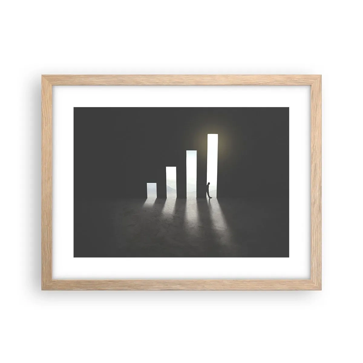 Poster in einem Rahmen aus heller Eiche - Erfolg – Impression - 40x30 cm