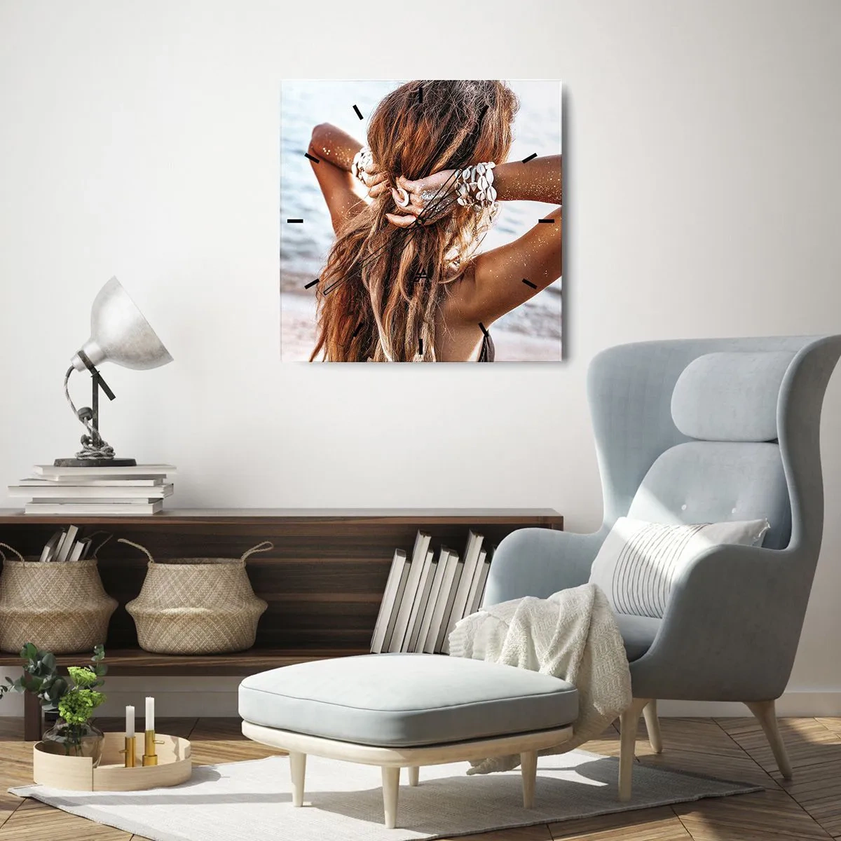 Wanduhr - Glasuhr - Eine Schwester von Wasser und Sonne - 30x30 cm