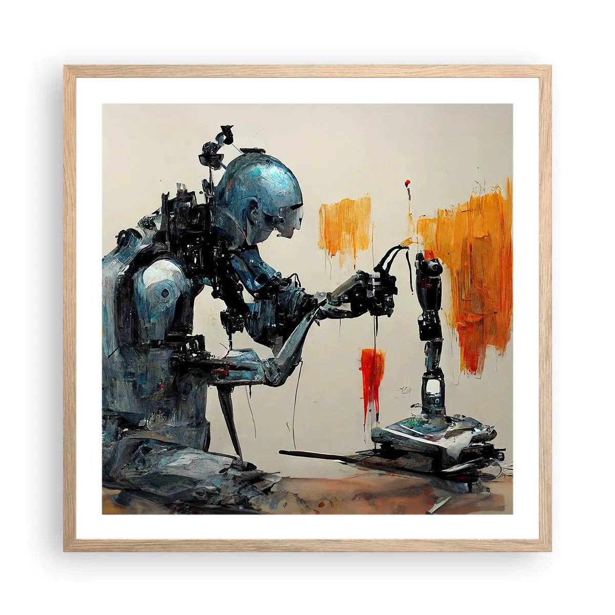 Poster in einem Rahmen aus heller Eiche - Schon morgen… - 60x60 cm