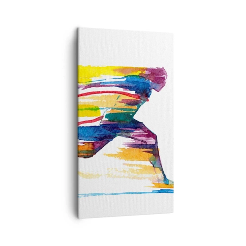 Bild auf Leinwand - Leinwandbild - Über den Regenbogen laufen - 45x80 cm