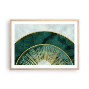 Poster in einem Rahmen aus heller Eiche - Anderes Sonnensystem - 70x50 cm