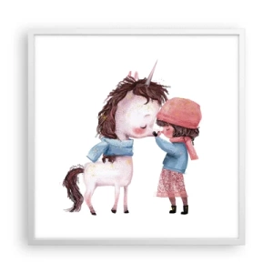 Poster in einem weißen Rahmen - Ein Wintermärchen - 60x60 cm