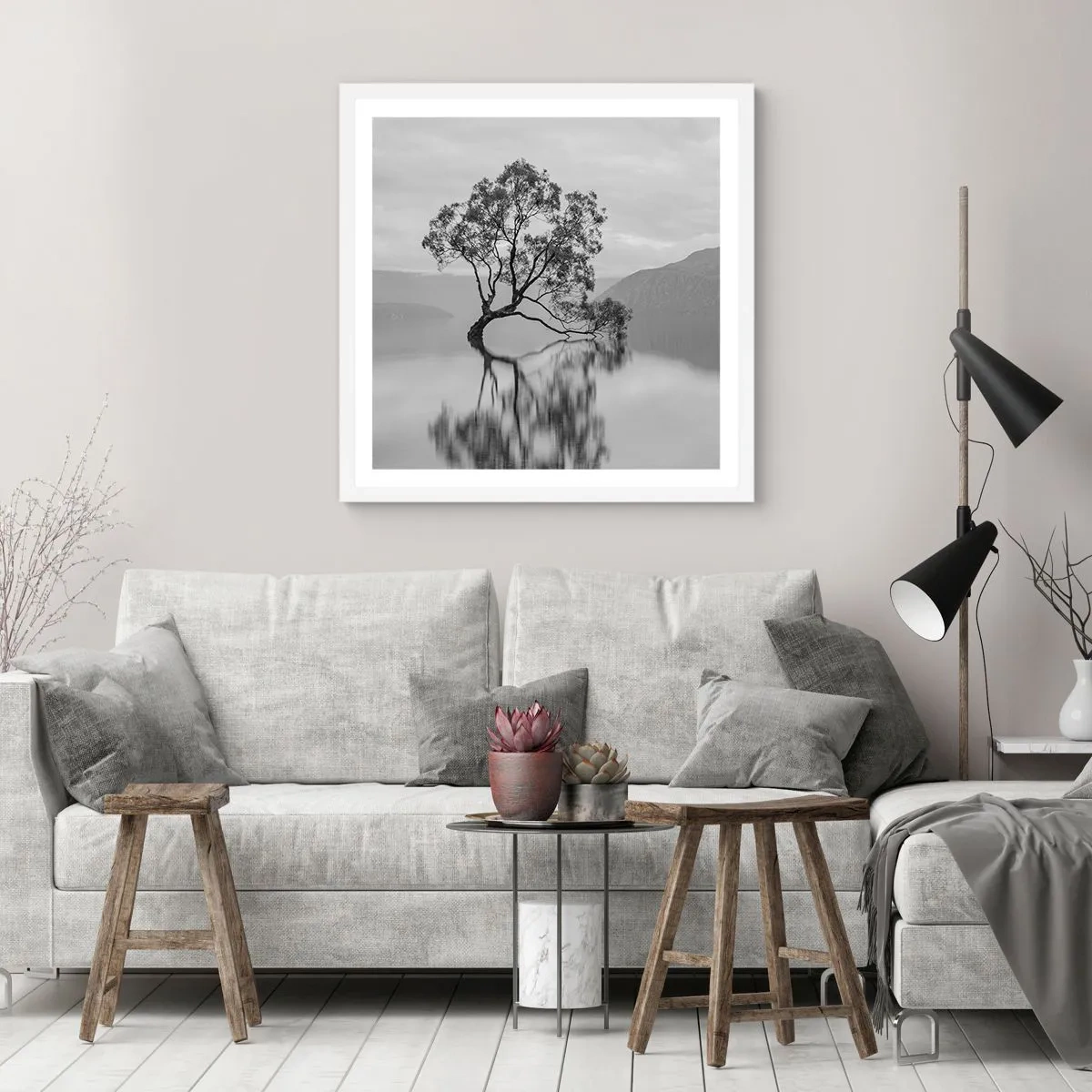 Poster in einem weißen Rahmen - Es gibt so ein Land - 30x30 cm