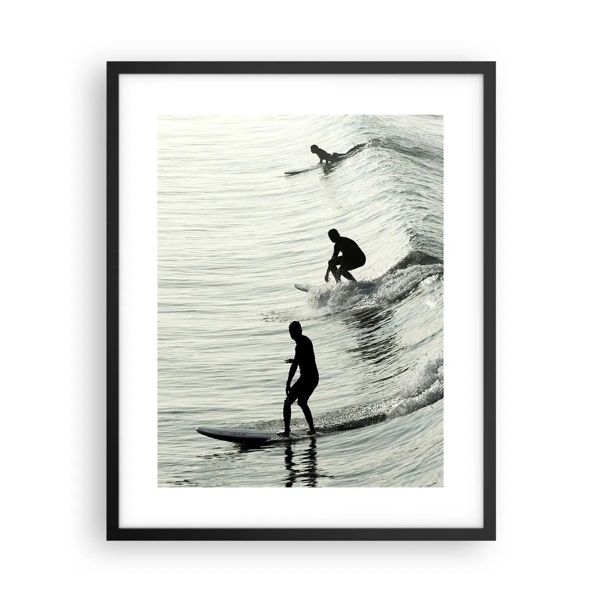 Poster in einem schwarzem Rahmen - Gegen die Welle - 40x50 cm