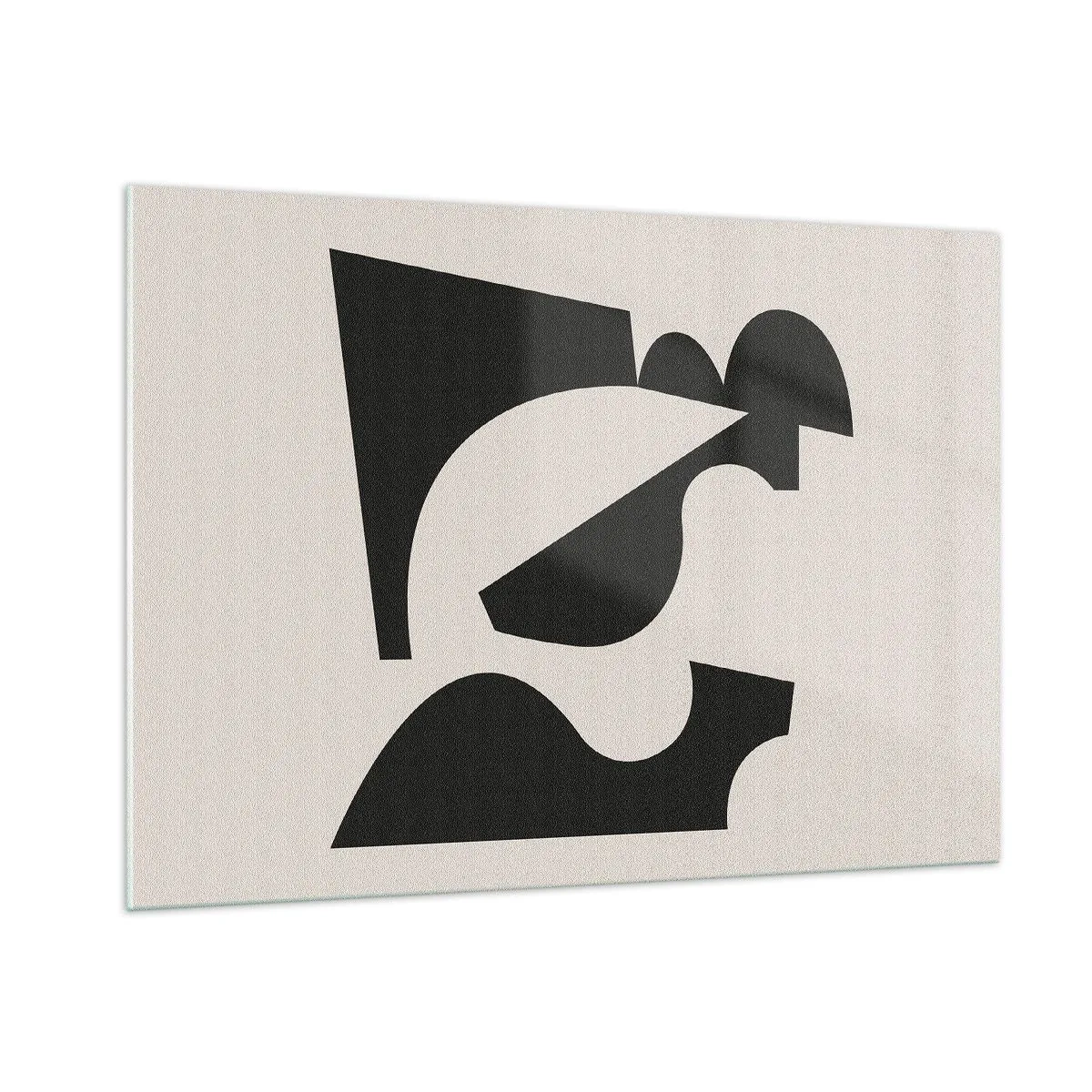Glasbild - Bild auf glas - Abstrakte geometrische Schwarz-Weiß-Komposition - 100x70cm - Zum Selbstbauen - Moderne Wanddekoration für Wohnzimmer und Schlafzimmer ARTTOR