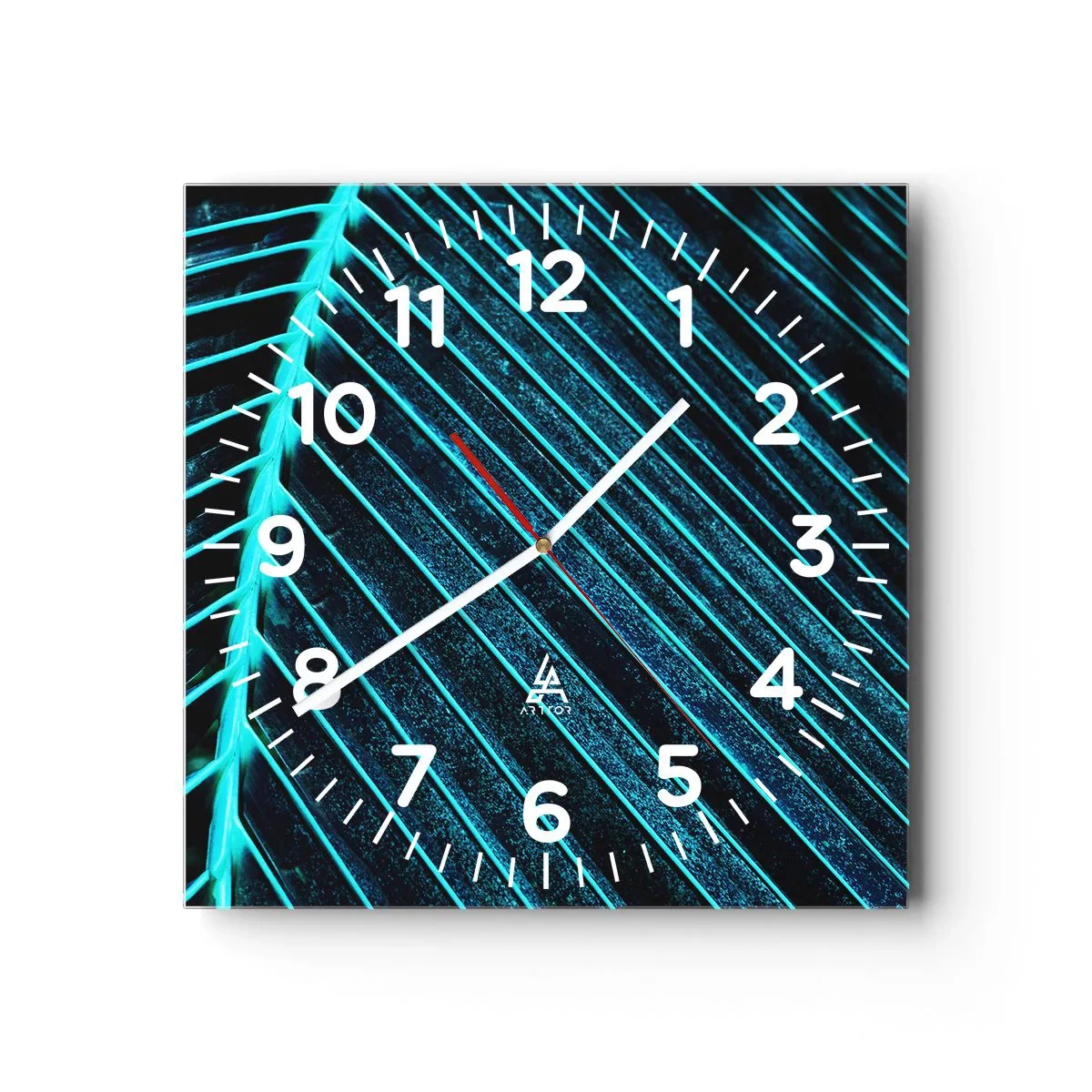 Wanduhr - Glasuhr - Grüne Textur - 40x40 cm
