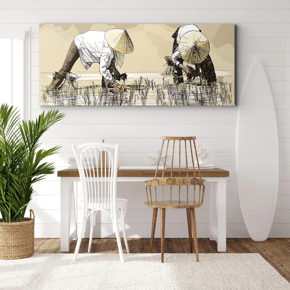 Bild auf Leinwand - Leinwandbild - Erfolgreiche Ernte - 100x40 cm