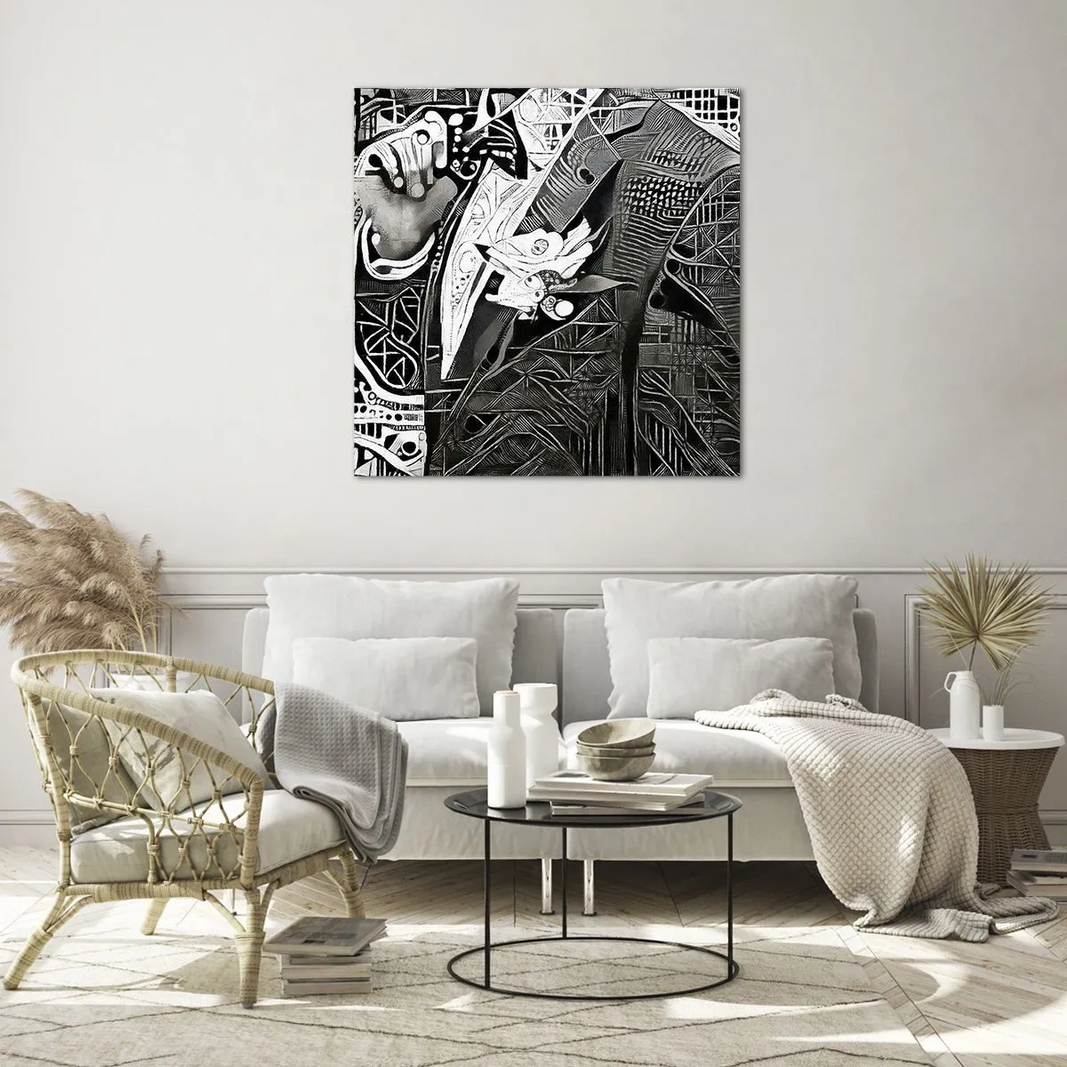 Glasbild - Bild auf glas - Nur ein scheinbar grauer Mann - 70x70 cm