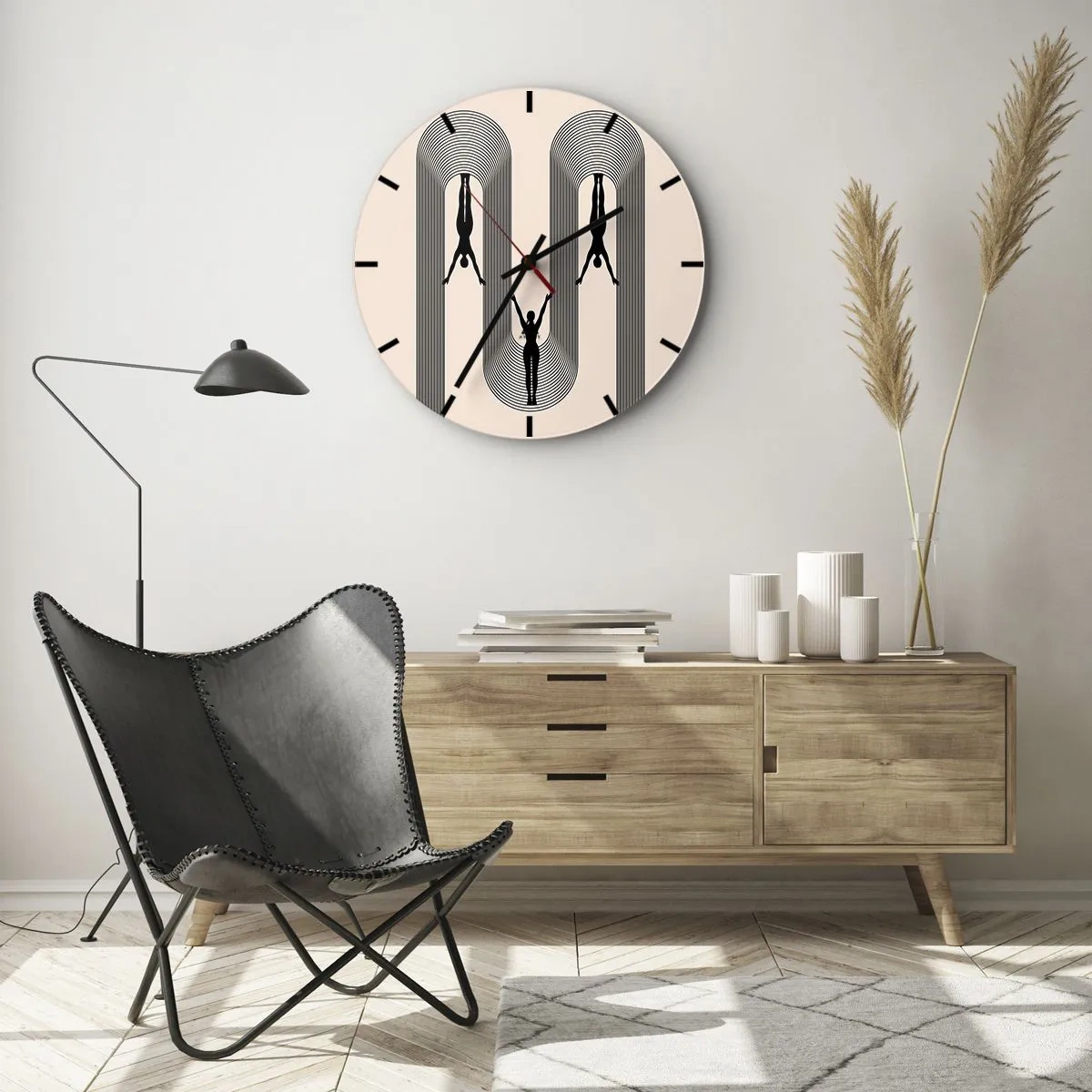 Wanduhr - Glasuhr - Verkehrt herum - 40x40 cm