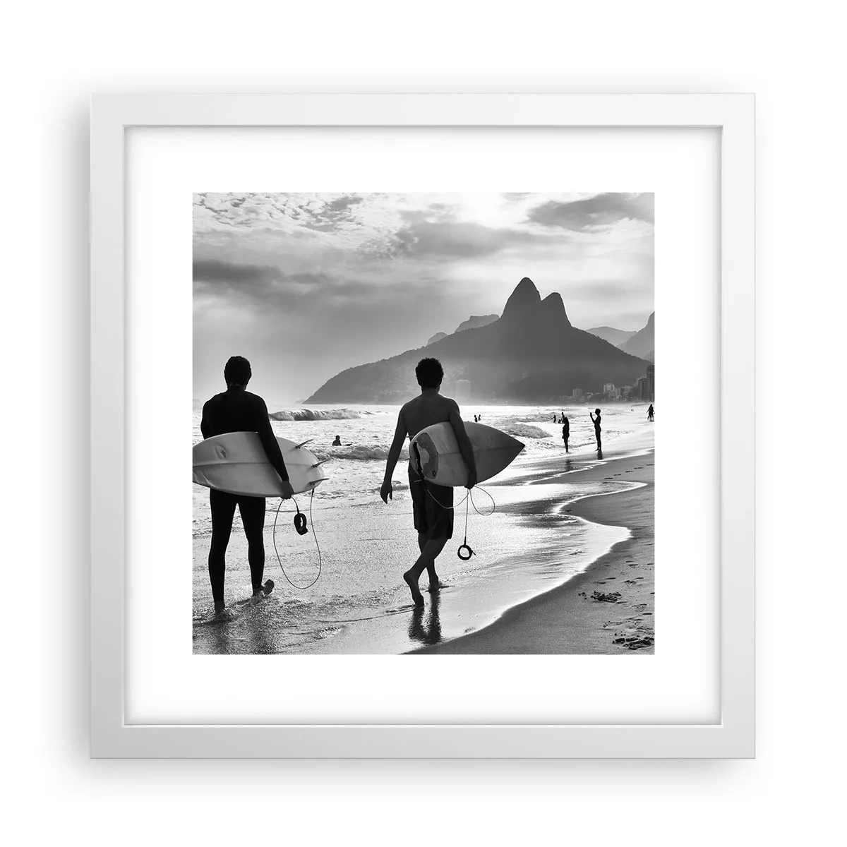 Poster in einem weißen Rahmen - Single-Wave-Samba - 30x30 cm