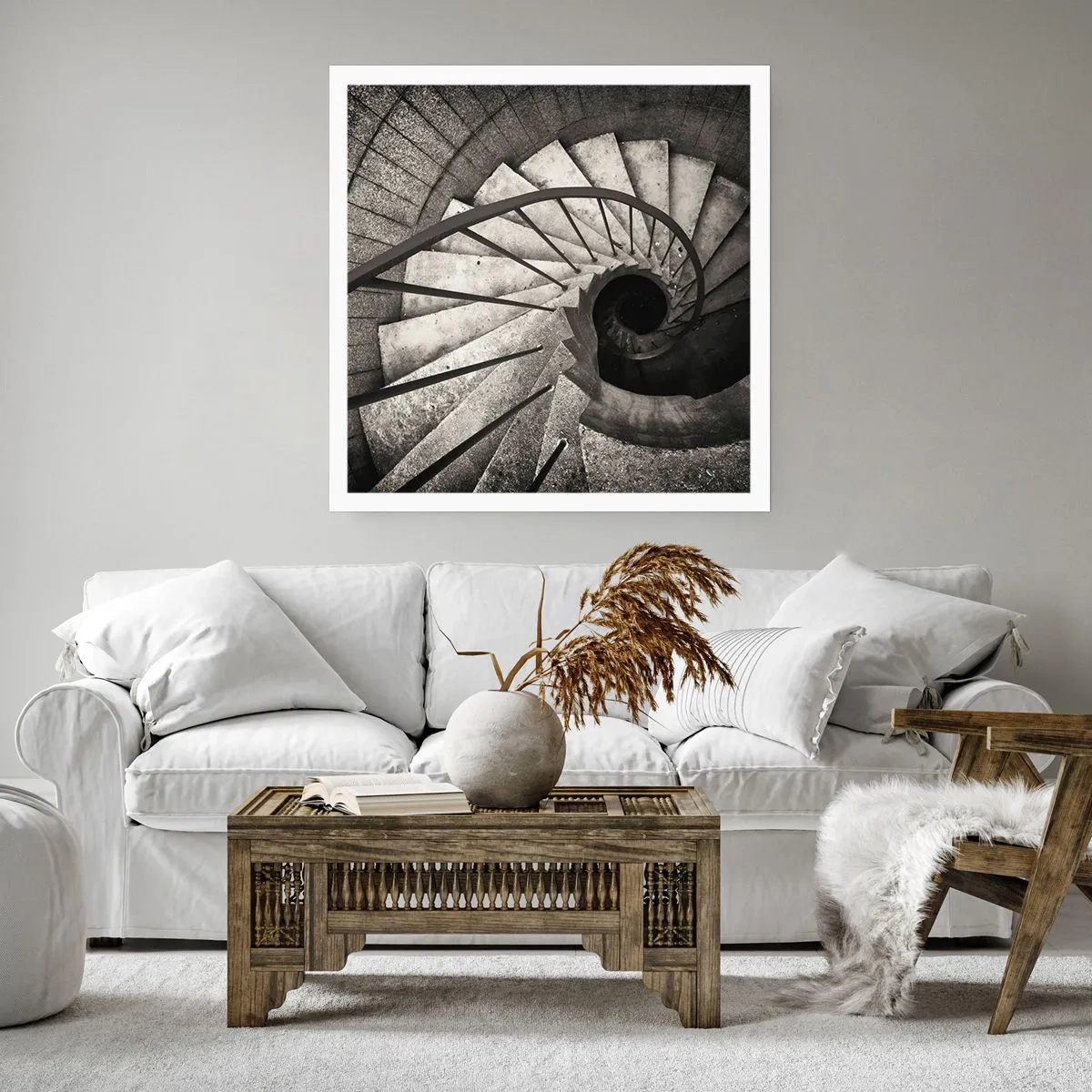 Poster - Treppe hoch, Treppe runter - 30x30 cm