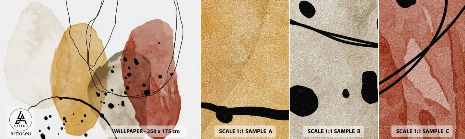 Fototapetenmuster Standard Eco - Wie leichte, transparente Luft - Abstraktion, Stück, Moderne Kunst - 100x30 cm