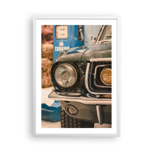 Poster in einem weißen Rahmen - Treffen mit einer Legende - 50x70 cm