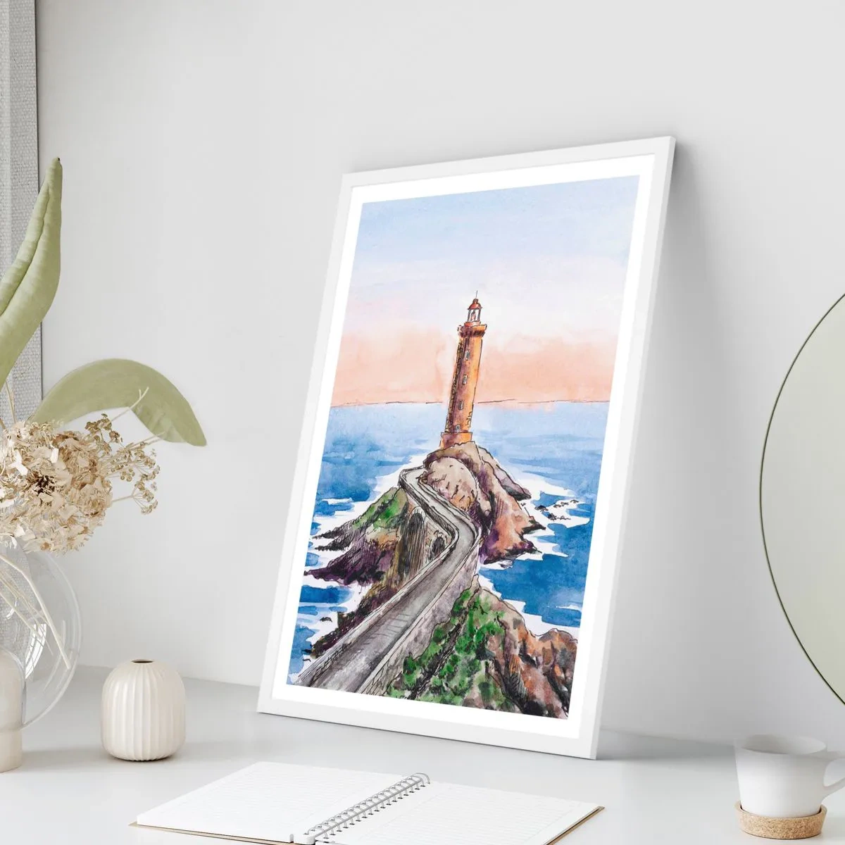 Poster in einem weißen Rahmen - Dem Meer zugewandt - 70x100 cm