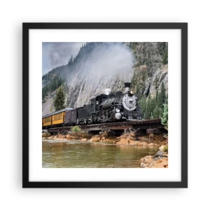 Poster in einem schwarzem Rahmen - Wo willst du hin? Wohin? - 40x40 cm