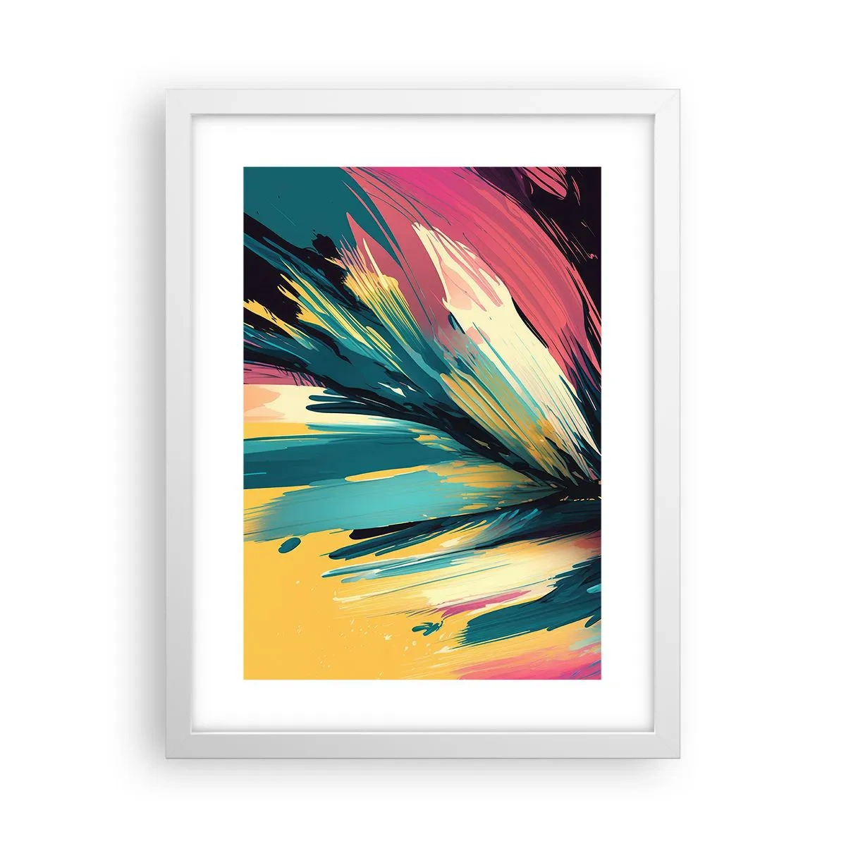 Poster in einem weißen Rahmen - Komposition – eine Explosion der Freude - 30x40 cm