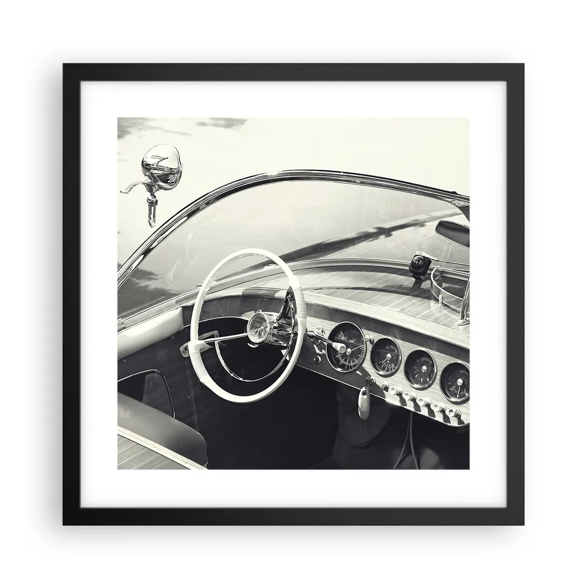 Poster in einem schwarzem Rahmen - Wetter für die Reichen - 40x40 cm