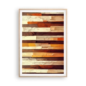 Poster in einem Rahmen aus heller Eiche - Hymne der Waldbäume - 70x100 cm