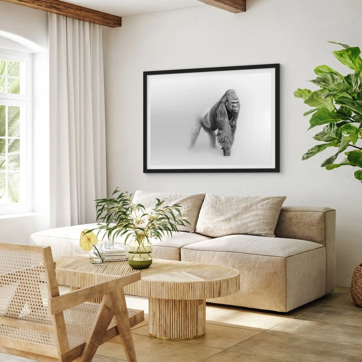 Poster in einem schwarzem Rahmen - Zuversichtlich in seiner Stärke - 50x40 cm