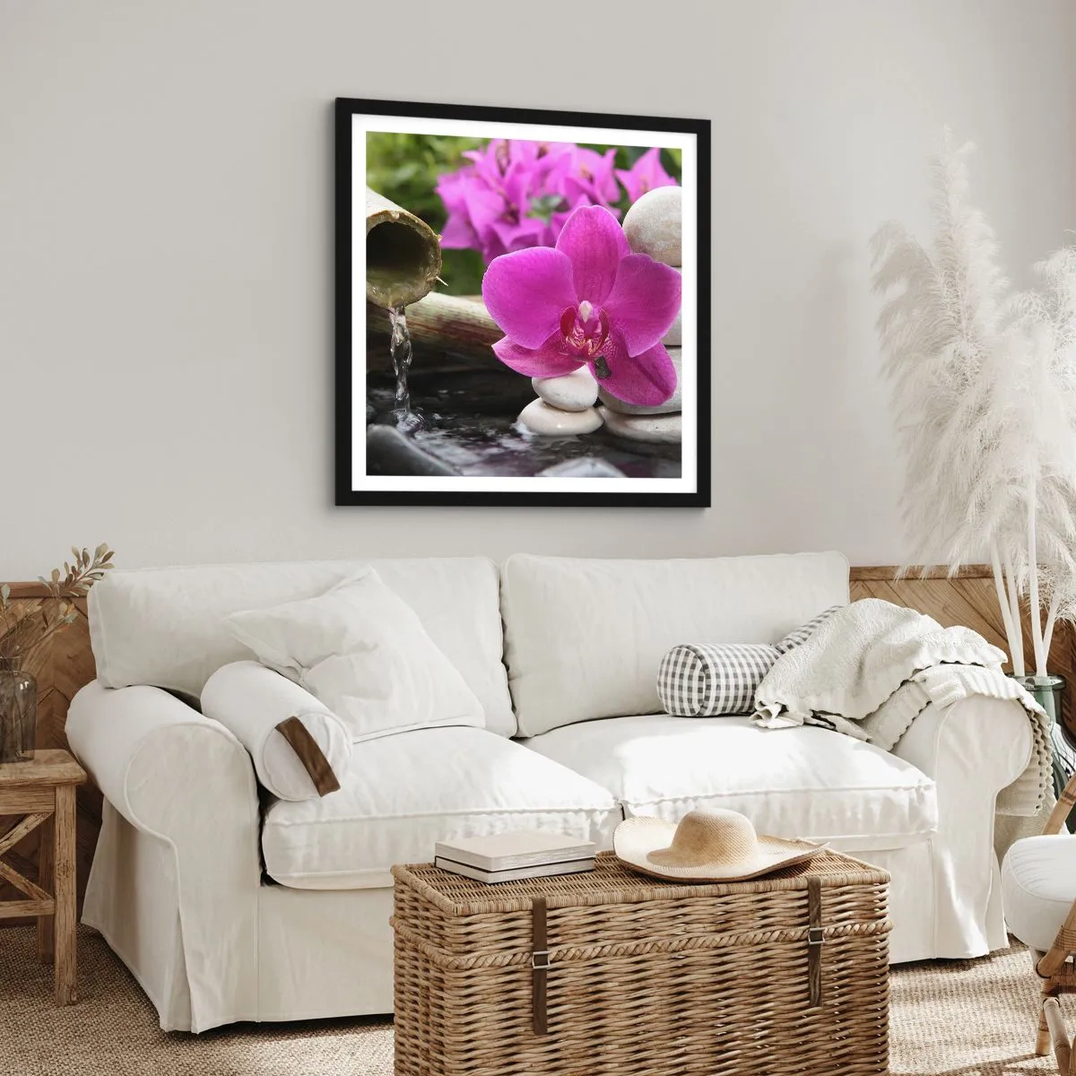 Poster in einem schwarzem Rahmen - Du ruhst dich schon aus - 50x50 cm