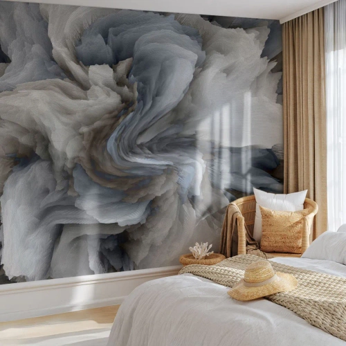 Fototapete Premium Canvas - Stein und Blume - 3D, Dreidimensional, Stück - 500x350 cm