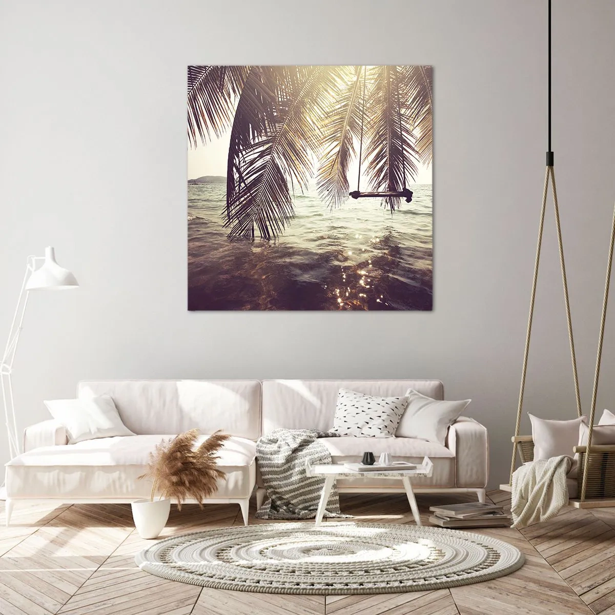 Bild auf Leinwand - Leinwandbild - Sie können nach Belieben in den Wolken schwingen - 60x60 cm