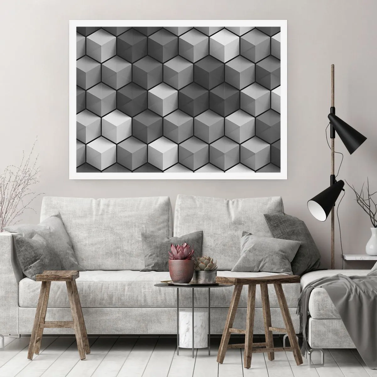 Poster - Kubistisches Puzzle - 91x61 cm