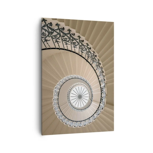 Bild auf Leinwand - Leinwandbild - Wendeltreppe in elegantem geometrischem Ansatz - 70x100cm - Im Inneren der Muschel - Moderne Wanddekoration für Wohnzimmer und Schlafzimmer ARTTOR