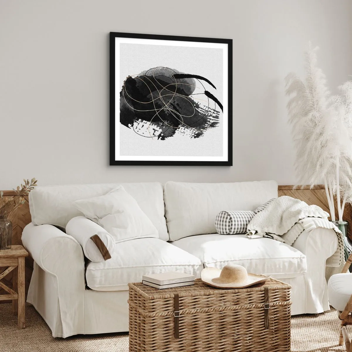 Poster in einem schwarzem Rahmen - Aus Schwarz entstanden - 50x50 cm