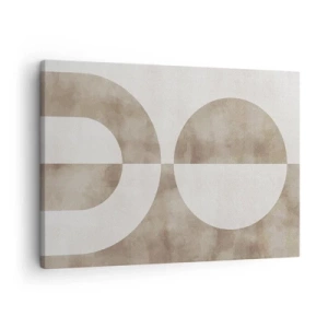 Bild auf Leinwand - Leinwandbild - Ein abstraktes Gemälde in Beigetönen mit geometrischen Formen und Symmetrie. - 70x50cm - Ähnlichkeiten und Unterschiede - Moderne Wanddekoration für Wohnzimmer und Schlafzimmer ARTTOR