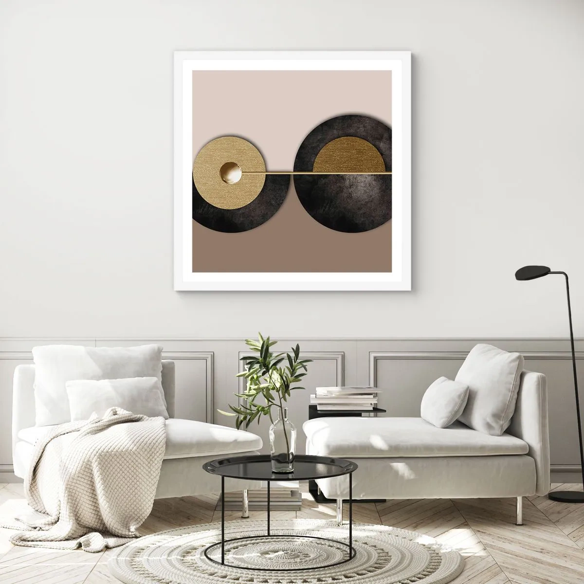 Poster in einem weißen Rahmen - Variationen rund um den Kreis - 40x40 cm