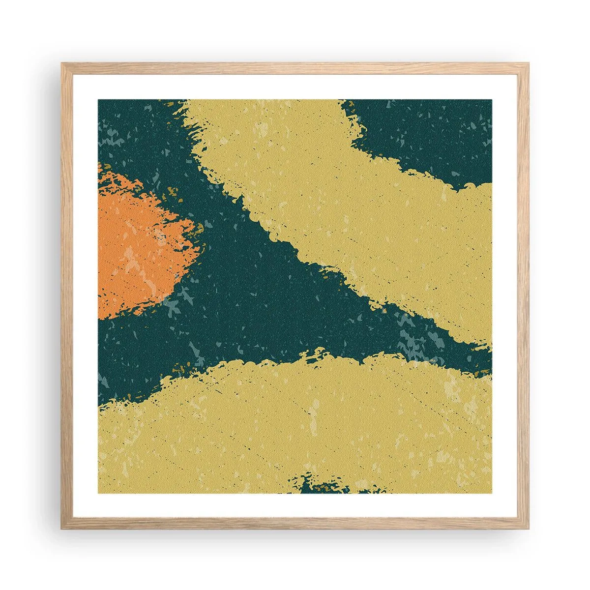 Poster in einem Rahmen aus heller Eiche - Abstraktion – langsame Bewegung - 60x60 cm