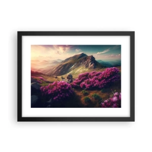Poster in einem schwarzem Rahmen - Sommer in den Bergen - 40x30 cm