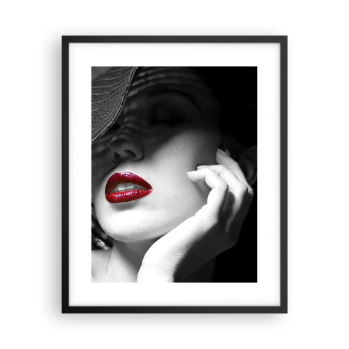 Poster in einem schwarzem Rahmen - Eine Studie in Scharlachrot - 40x50 cm