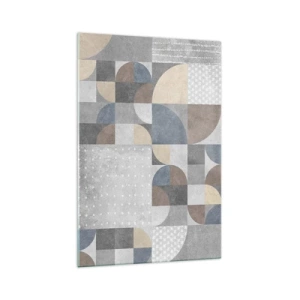 Glasbild - Bild auf glas - Geometrisches Muster in Pastelltönen - 70x100cm - Keramische Fantasie - Moderne Wanddekoration für Wohnzimmer und Schlafzimmer ARTTOR