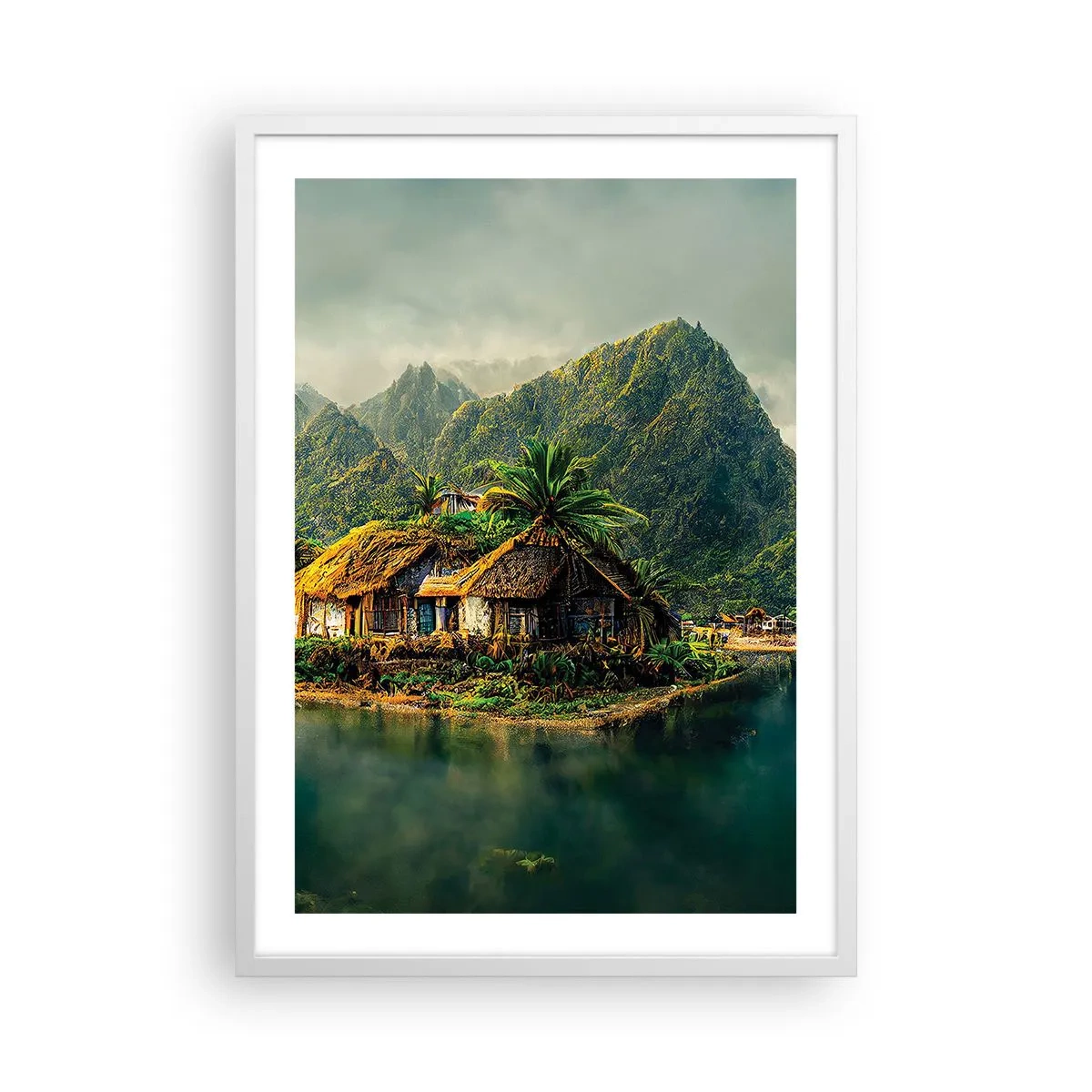 Poster in einem weißen Rahmen - Tropisches Paradies - 50x70 cm