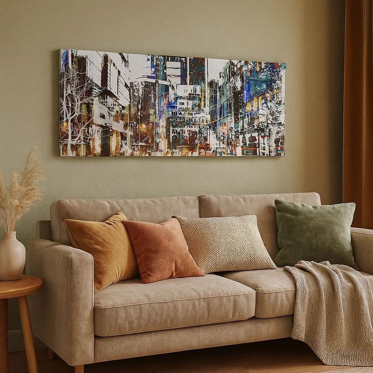 Bild auf Leinwand - Leinwandbild - Eine schillernde Stadt - 100x40 cm