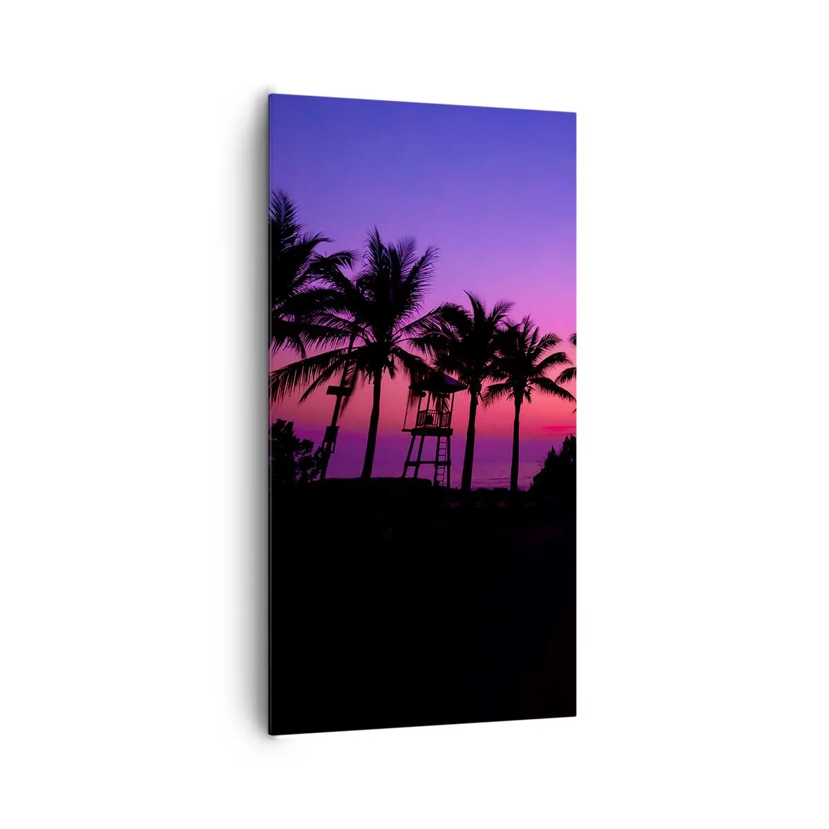 Bild auf Leinwand - Leinwandbild - Abend unter Palmen - 65x120 cm