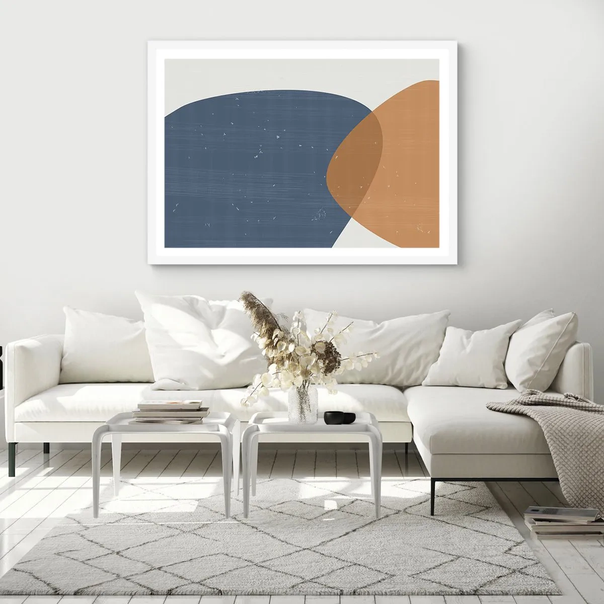 Poster in einem weißen Rahmen - Ovale und Einflüsse - 70x50 cm