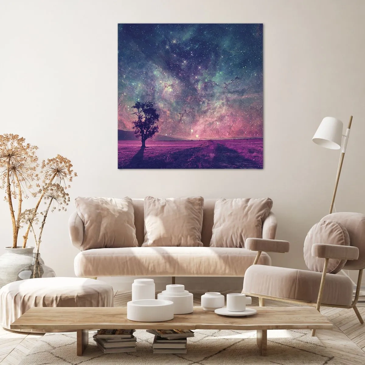 Bild auf Leinwand - Leinwandbild - Unter dem magischen Himmel - 60x60 cm