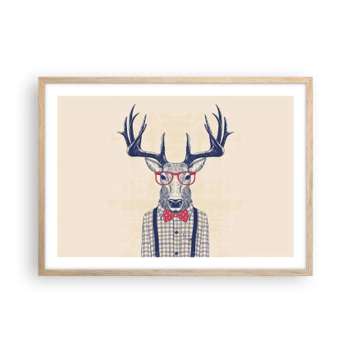 Poster in einem Rahmen aus heller Eiche - Eine lustige Extravaganz - 70x50 cm