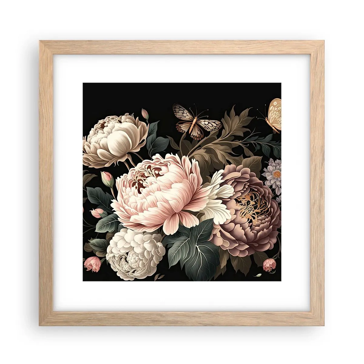 Poster in einem Rahmen aus heller Eiche - Im Barockstil - 30x30 cm