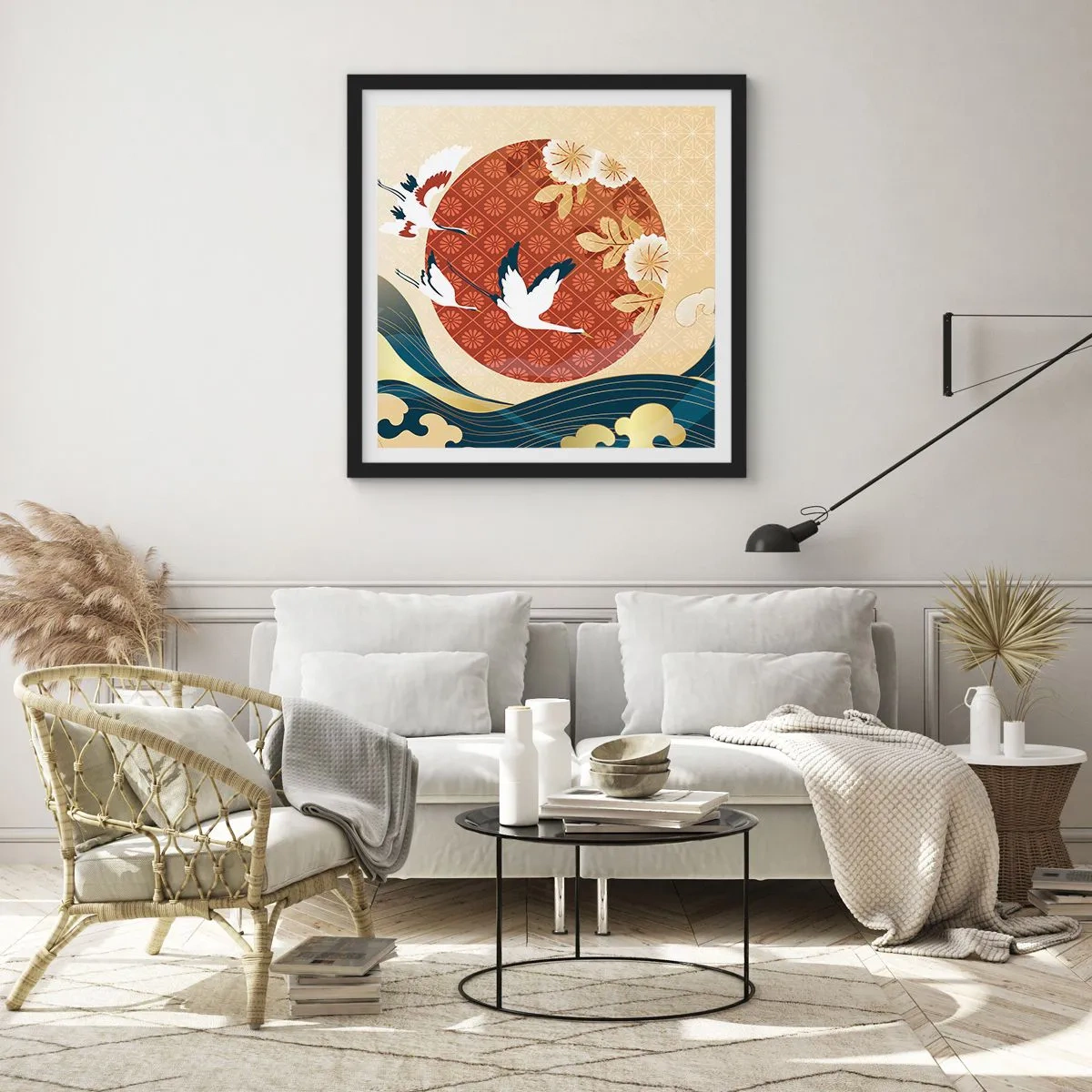 Poster in einem schwarzem Rahmen - Japanisches Märchen - 50x50 cm