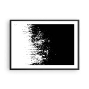 Poster in einem schwarzem Rahmen - Minimalistische Abstraktion in Schwarzweiß - 70x50cm - Und der Gewinner ist ... - Moderne Wanddekoration für Wohnzimmer und Schlafzimmer ARTTOR